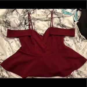 Peplum off the shoulder top